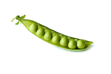 Green peas in closeup isolated