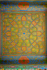 Colorful ceiling of Hazrat Khizr mosque, Samarkand