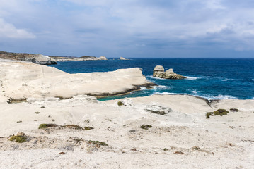 Sarakiniko Beach located on the north shore of the island of Milos. Cyclades Islands, Greece