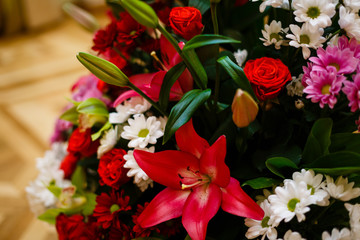 Flowers at street market in England