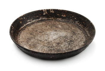 Old dirty frying pan