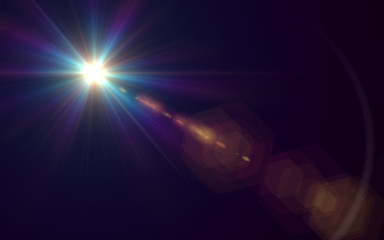 Abstract Lens Flare light over background.Abstract of lighting for background.Beautiful rays of light.Easy to add overlay or screen filter over photo - obrazy, fototapety, plakaty