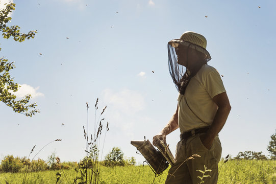 Hope, Beekeeper with smoker