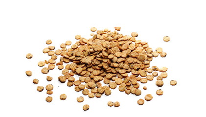 Soybean flakes isolated on white background