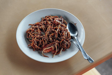 Goreng Noodles the ready to serve in Malaysia.