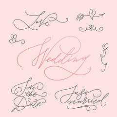 Wedding Calligraphic Letterings Set