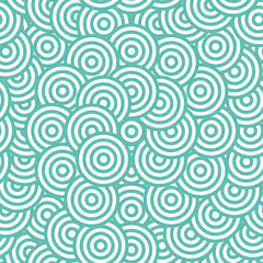 Fototapeta na wymiar Blue circle seamless pattern
