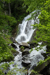 The Keivu waterfall in the vicinity of the Krasnaya Polyana of the Krasnodar Territory