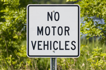 No Motor Vehicles Sign