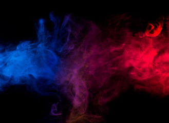 colorful smoke on black background 