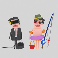 Vr Set vs fishing set
Easy combine! Custom 3d illustration contact me!