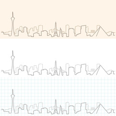 Las Vegas Hand Drawn Skyline © pabloprat