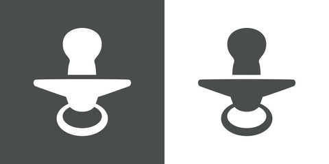 Icono plano chupete vertical gris y blanco