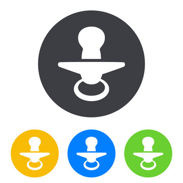 Icono plano chupete vertical en circulo varios colores
