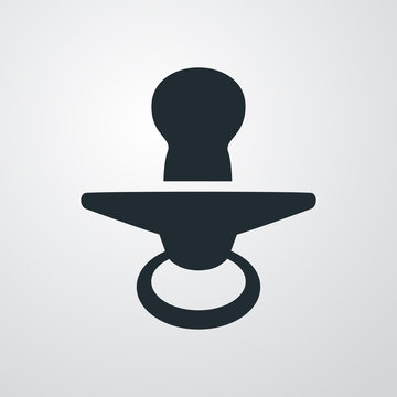 Icono plano chupete vertical en fondo degradado