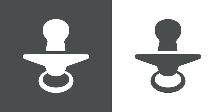 Icono plano chupete vertical gris y blanco
