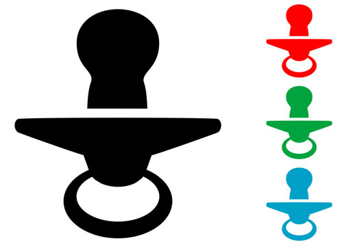 Icono plano chupete vertical varios colores