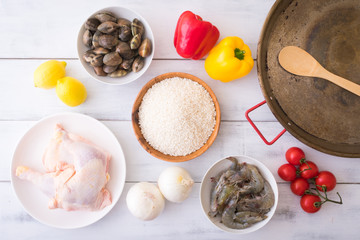 Obraz na płótnie Canvas ingredients for paella