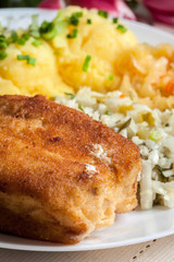 Fried fish fillet of cod.