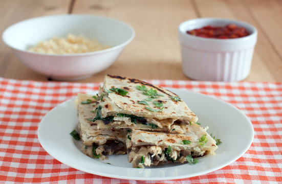 Spinach Mushroom Quesadilla