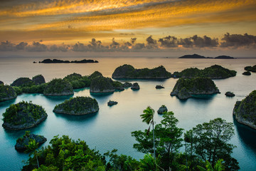 Indonesia superb sunset in Papua