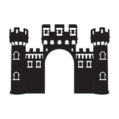 Isolated silhouette of a castle, Vector illustration