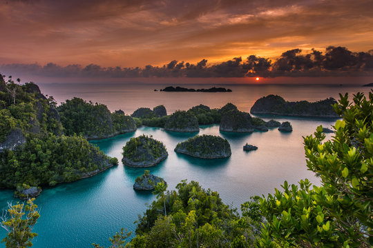 Indonesia superb sunset in Papua