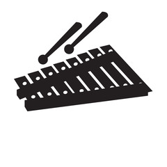 Isolated silhouette of a xylophone, Vector illustration