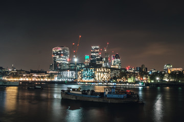 Downtown London at night