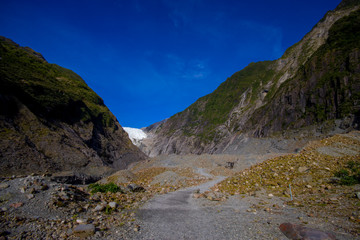 Fototapeta premium Franz Josef Glacier and valley floor, Westland, South Island, New Zealand