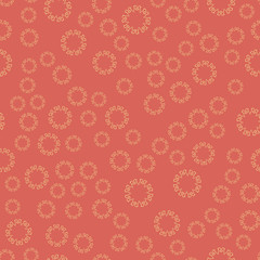 Seamless red flower mandala for print on textile, fabric, coloring books and abstract backgrounds
