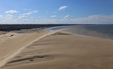 Fototapeta na wymiar Dunes behind of Barra de Valizas - Uruguay