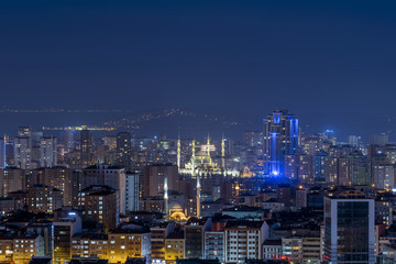 night view from umraniye business center