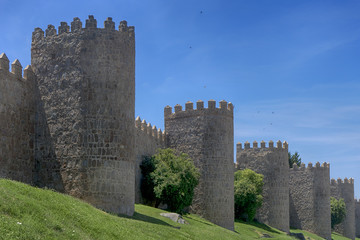 Fototapeta na wymiar Muralla medieval de la ciudad de Ávila, España