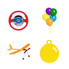 Set of toys on a white background, Vector illustration