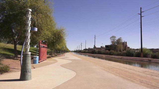Bike path along canal in tempe 