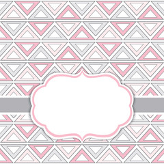 Vector Card Template with a Frame on  Tribal Style Background with Space for Your Text. 