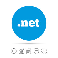 Domain NET sign icon. Top-level internet domain.