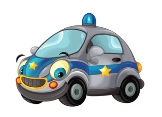 Cartoon police car - isolated - illustration for children © honeyflavour