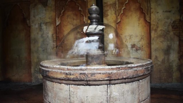 Stone brick foutain