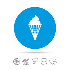 Ice Cream sign icon. Sweet symbol.