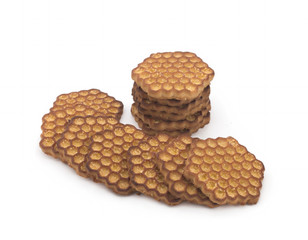 Biscuits with sugar on white background