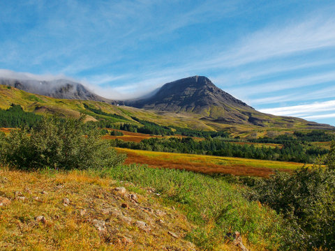 beautiful view on a mount Esja