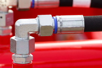 Detail of pneumatic or hydraulic machinery, technology and engineering concept