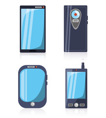 set differents design of smartphone technology vector illustration