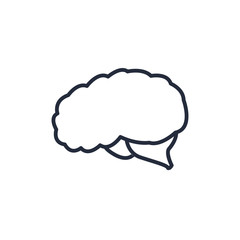 brain organ human think intelligence icon vector illustration