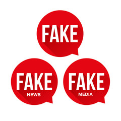 Fake news speech bubble set