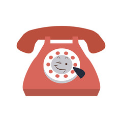 kawaii telephone call communication cartoon vector illustration