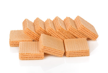 Waffle cake dessert isolated on white background