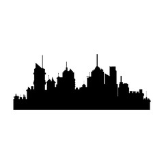 Naklejka premium silhouette skyline city urban town buildings vector illustration